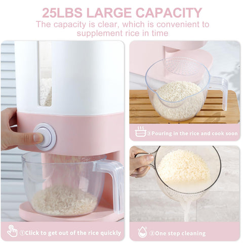 Rubtlamp taza medidora facilita porciones precisas de arroz.