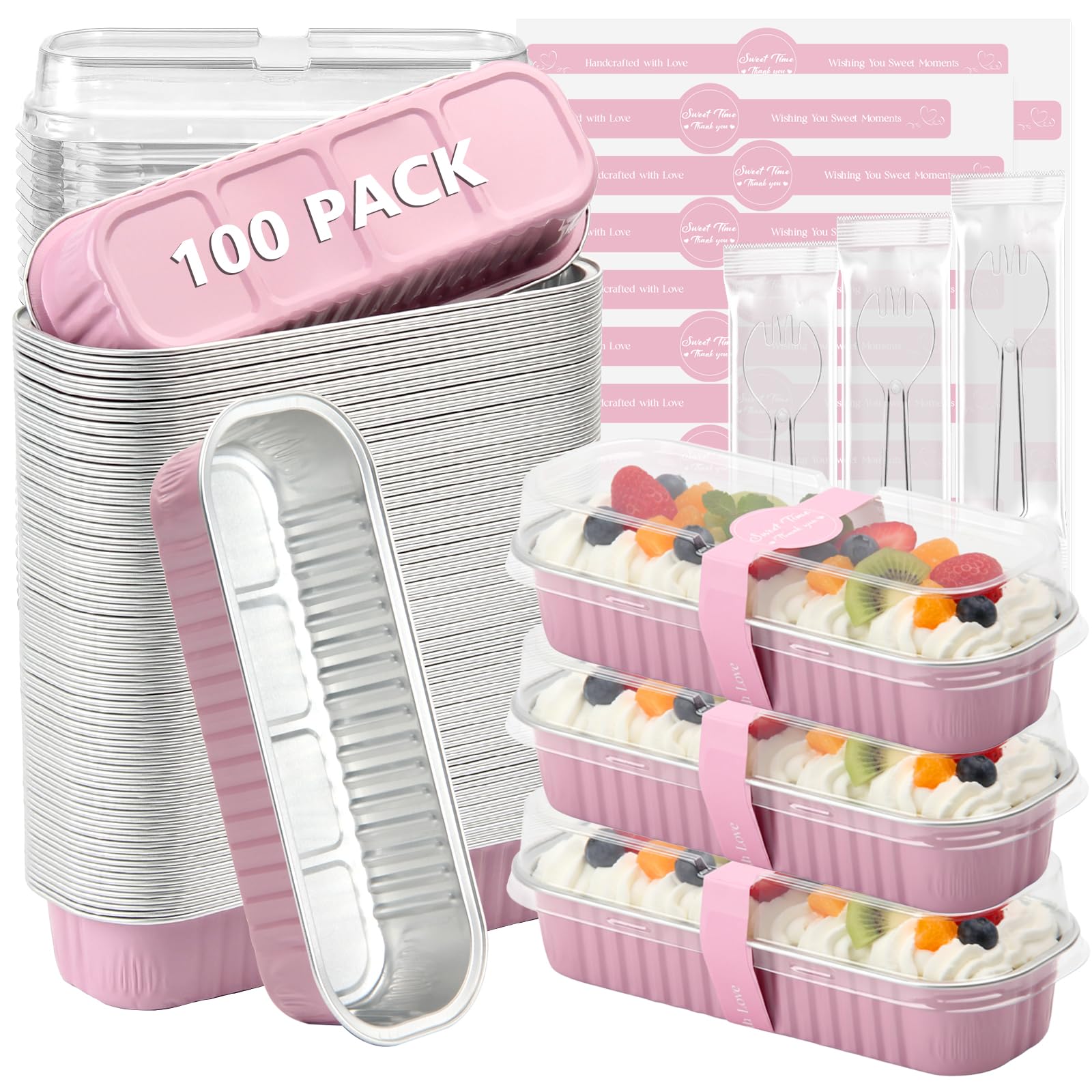 Ruckae mini molde rectangular con tapas para porciones individuales