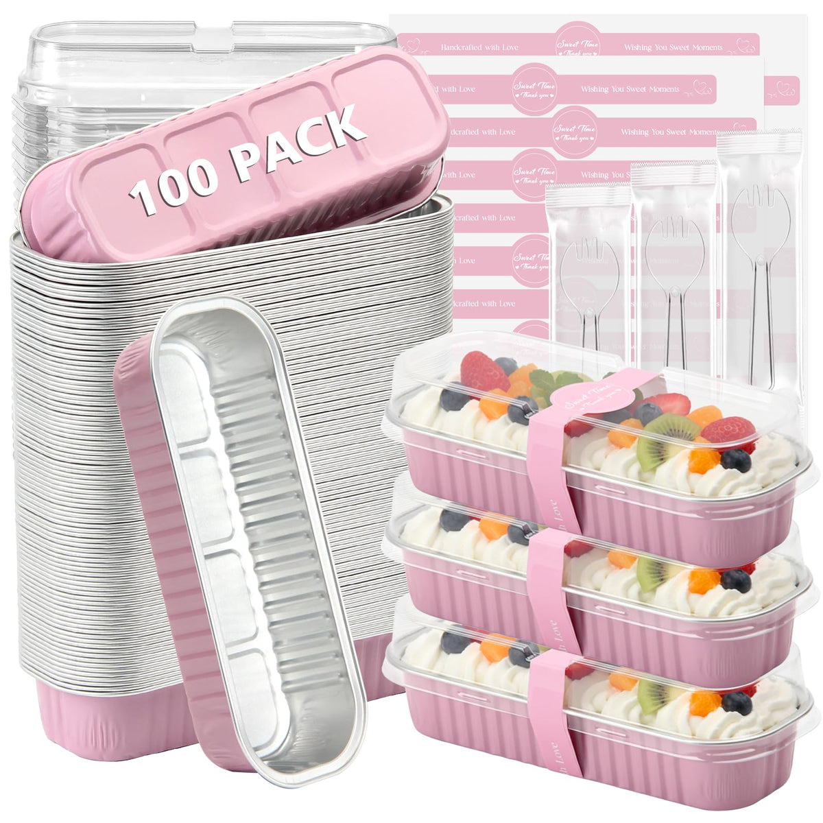 Ruckae mini molde rectangular con tapas para porciones individuales