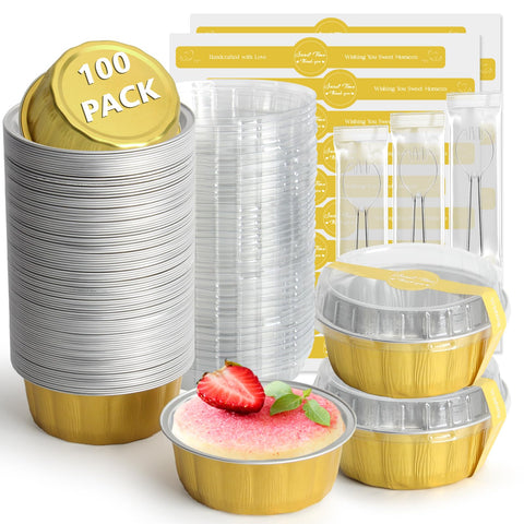 Ruckae mini moldes con tapa 8oz para porciones.