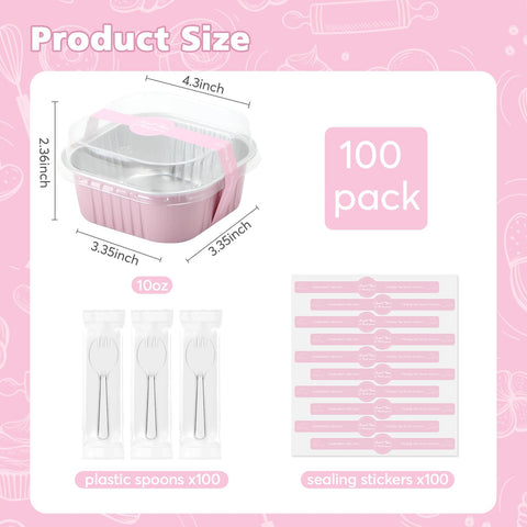 Ruckae mini pasteles con tapas, 10oz, para eventos.