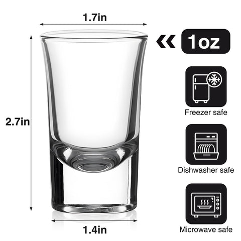 Vaso chupito Ruckae vidrio claro sin plomo, duradero y presentable.