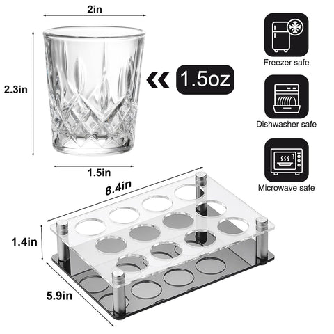 Vaso chupito Ruckae de cristal sin plomo, diseño claro y duradero.