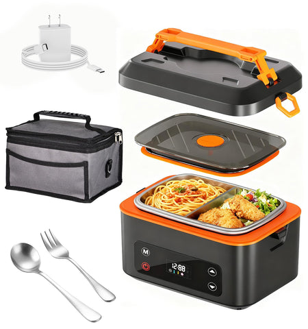 RUDAP caja-almuerzo eléctrica con pantalla de temperatura para control preciso.