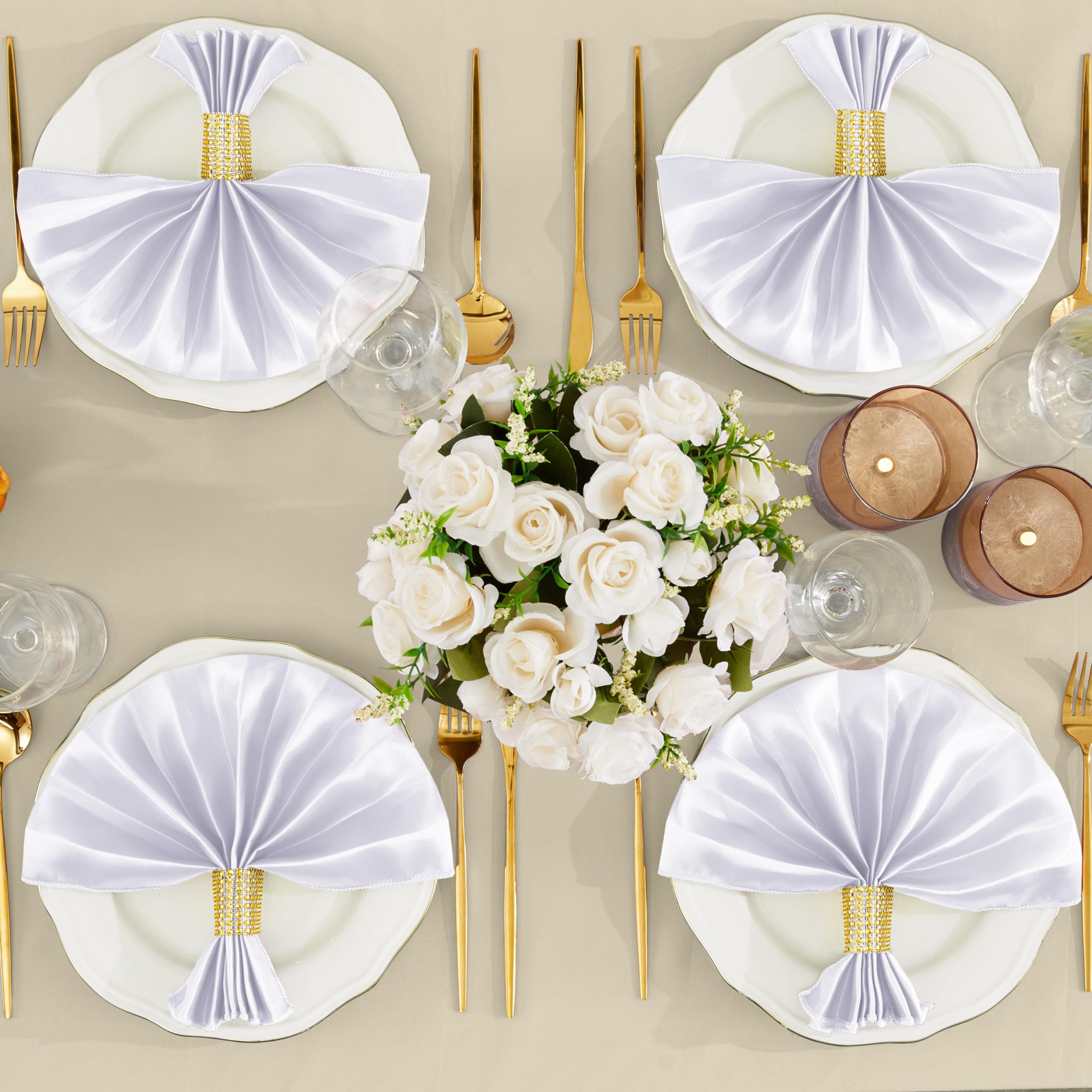 RUDONG M: set de 50 servilletas satinadas para banquetes y eventos.