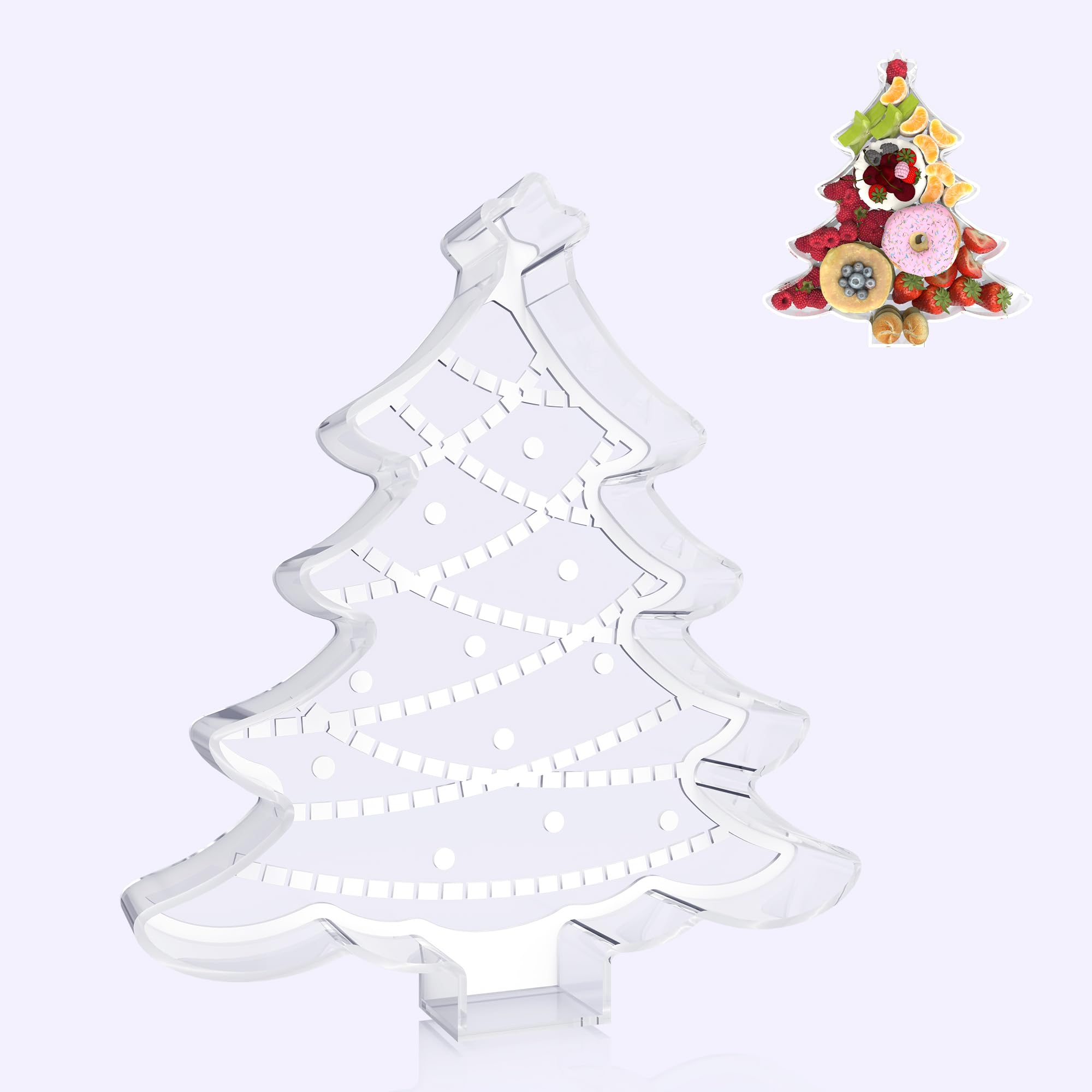 RUFHVTY tablero navideño de 11 pulgadas en acrílico claro para postres.