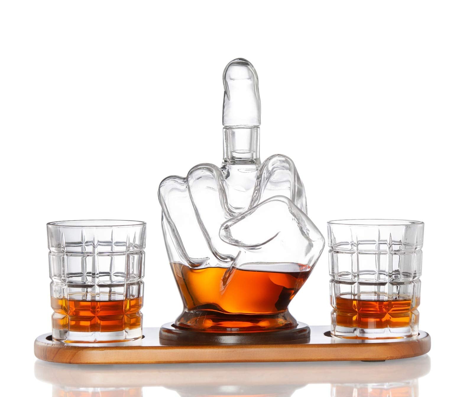 RUGLUSH decantador dedo medio en vidrio borosilicato para whisky y sabor