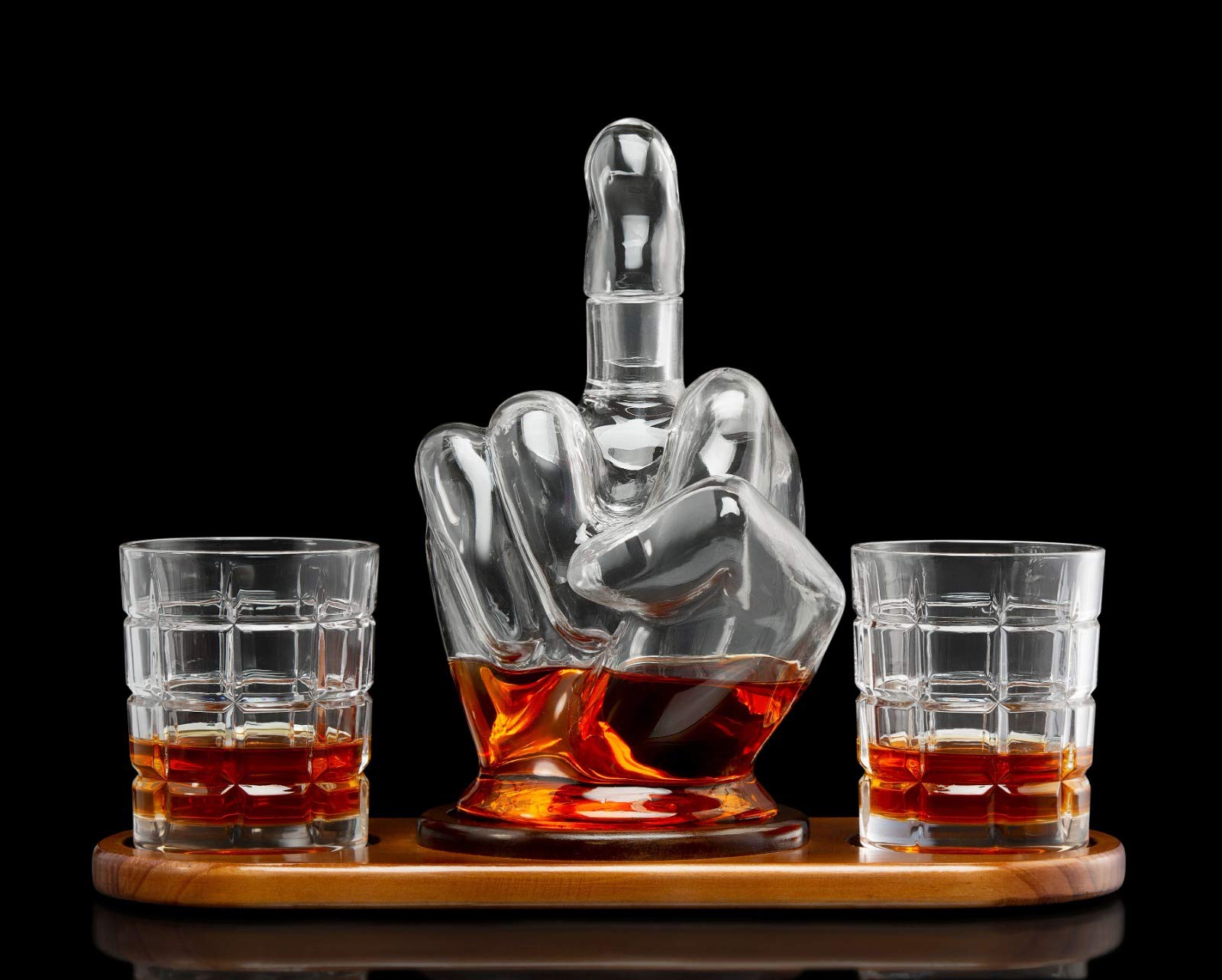 RUGLUSH decantador dedo medio, detalle para airear y disfrutar whisky