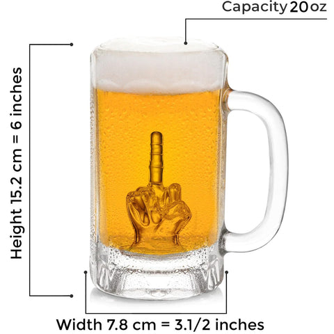 Jarra de vidrio RUGLUSH con asa robusta para cervezas frías