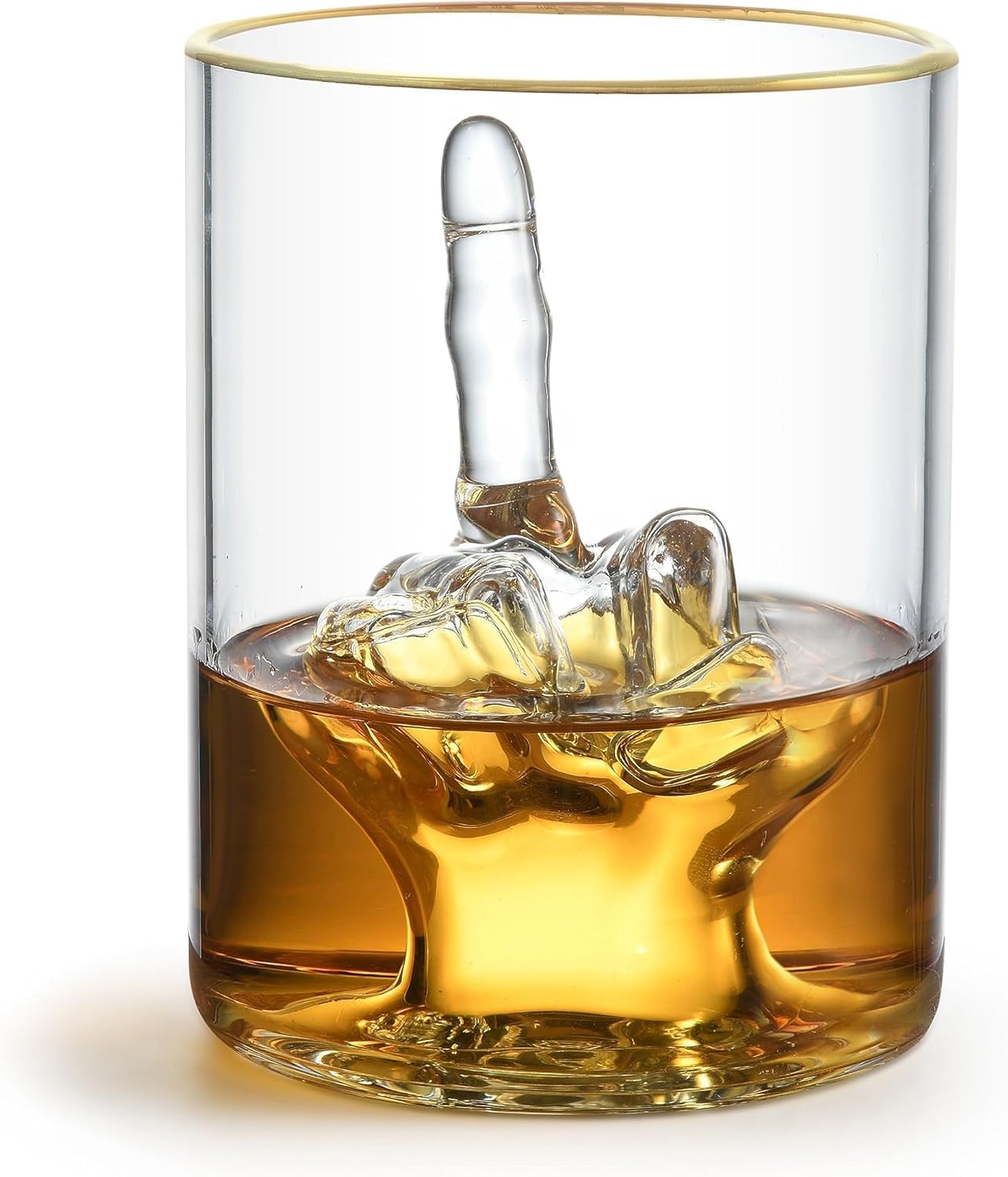 Vaso RUGLUSH whisky con borde dorado para servir con estilo