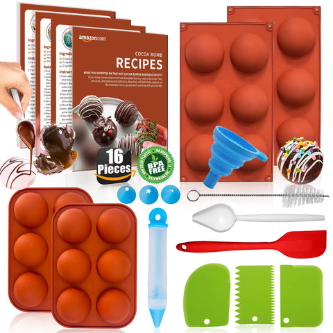 RUGVOMWM moldes cacao bombas 2.5”, facilita desmolde suave y preciso.