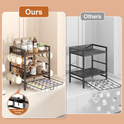 RUILALIFE Barra de café, pies-ajustables, base estable en superficies irregulares.