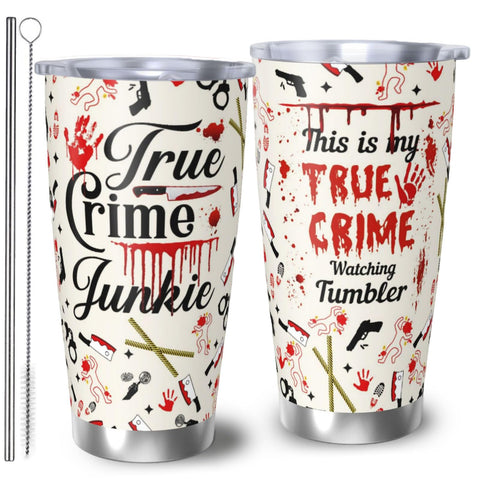 Vaso térmico de RUIYIMOEO con logotipo de crimen real y acabado sofisticado.