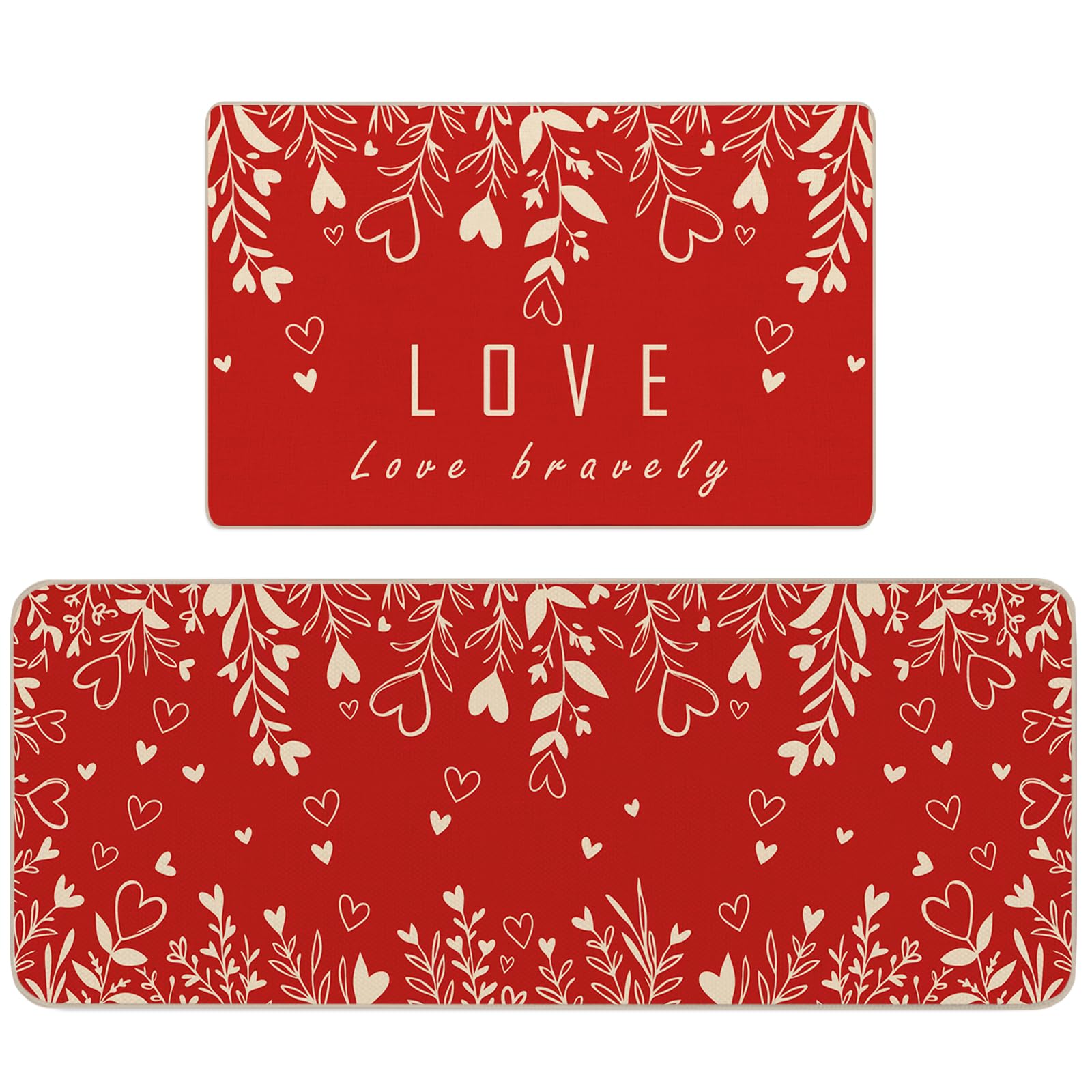 Alfombra Ruizhuo con corazón rojo para cocina, aporta estilo y seguridad antideslizante.