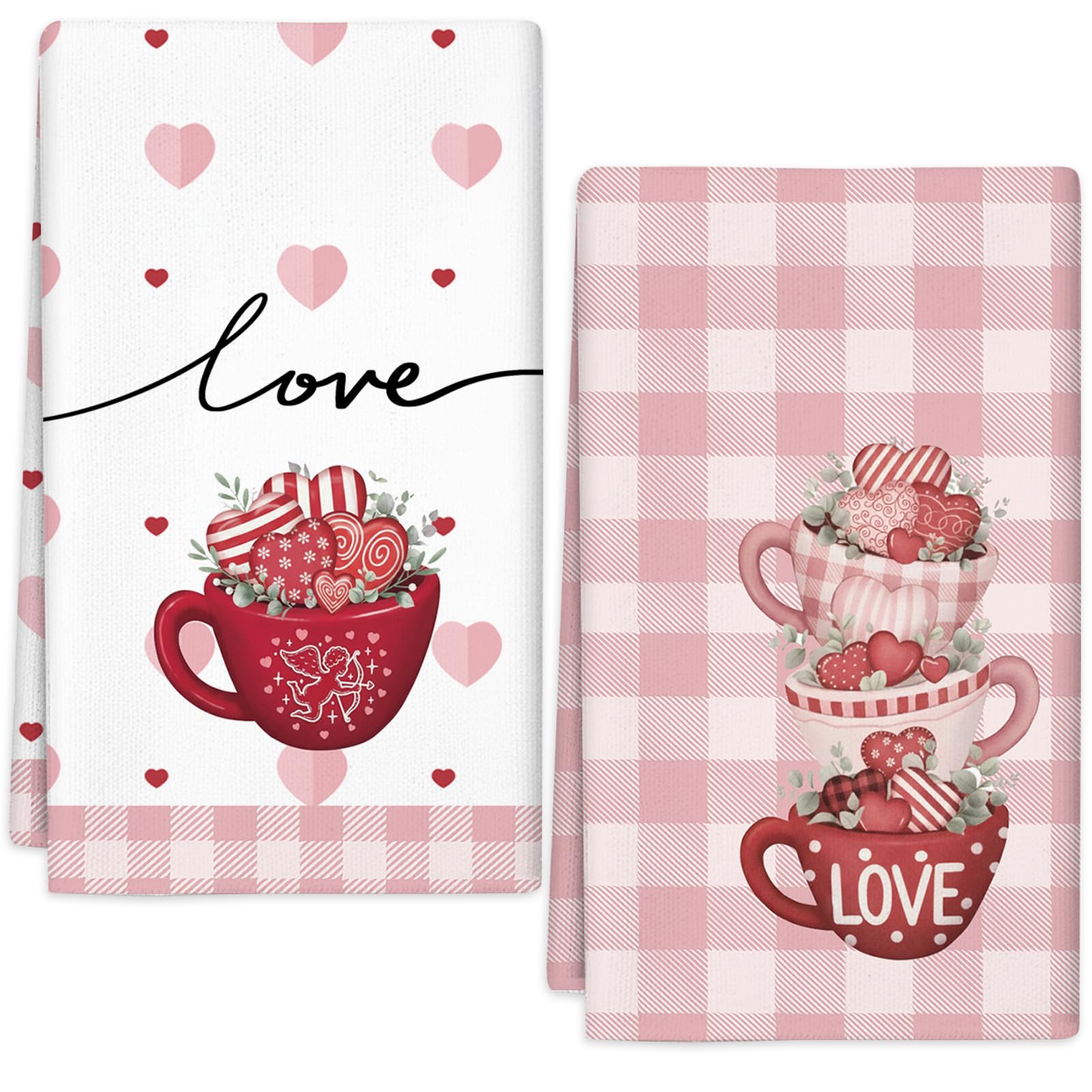 Toallas Ruizhuo San Valentín rosa con corazones, decoración romántica y secado suave
