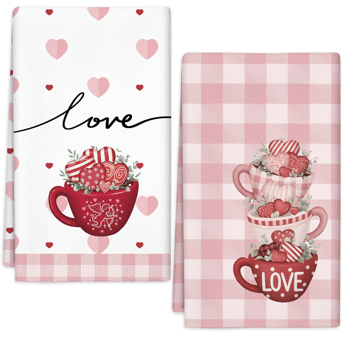 Toallas Ruizhuo San Valentín rosa con corazones, decoración romántica y secado suave