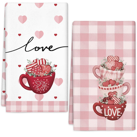 Toallas Ruizhuo San Valentín rosa con corazones, decoración romántica y secado suave