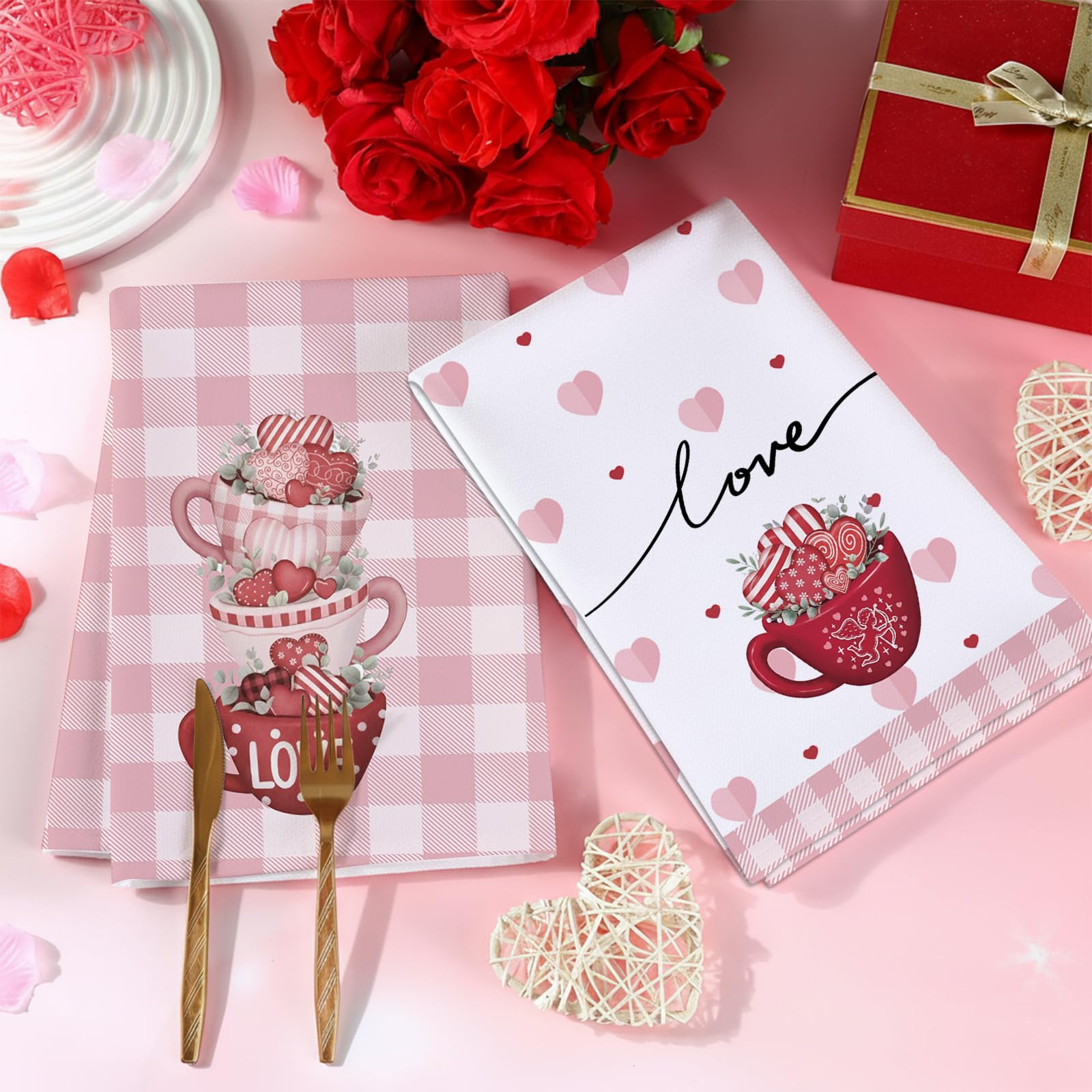 Toallas Ruizhuo práctica rosa, útiles como toallas de mano decorativas