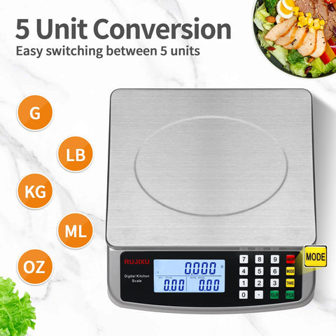 RUJIXU funciona con baterías AA para uso portátil en la cocina.