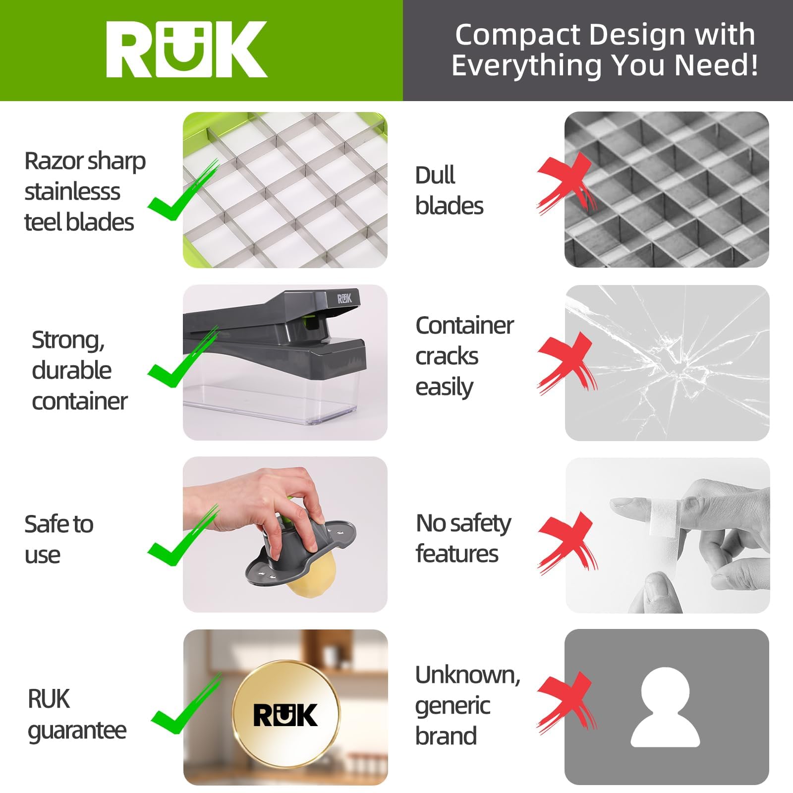 RüK 10-en-1, ideal para preparar ensaladas rápidas y porciones con contenedor