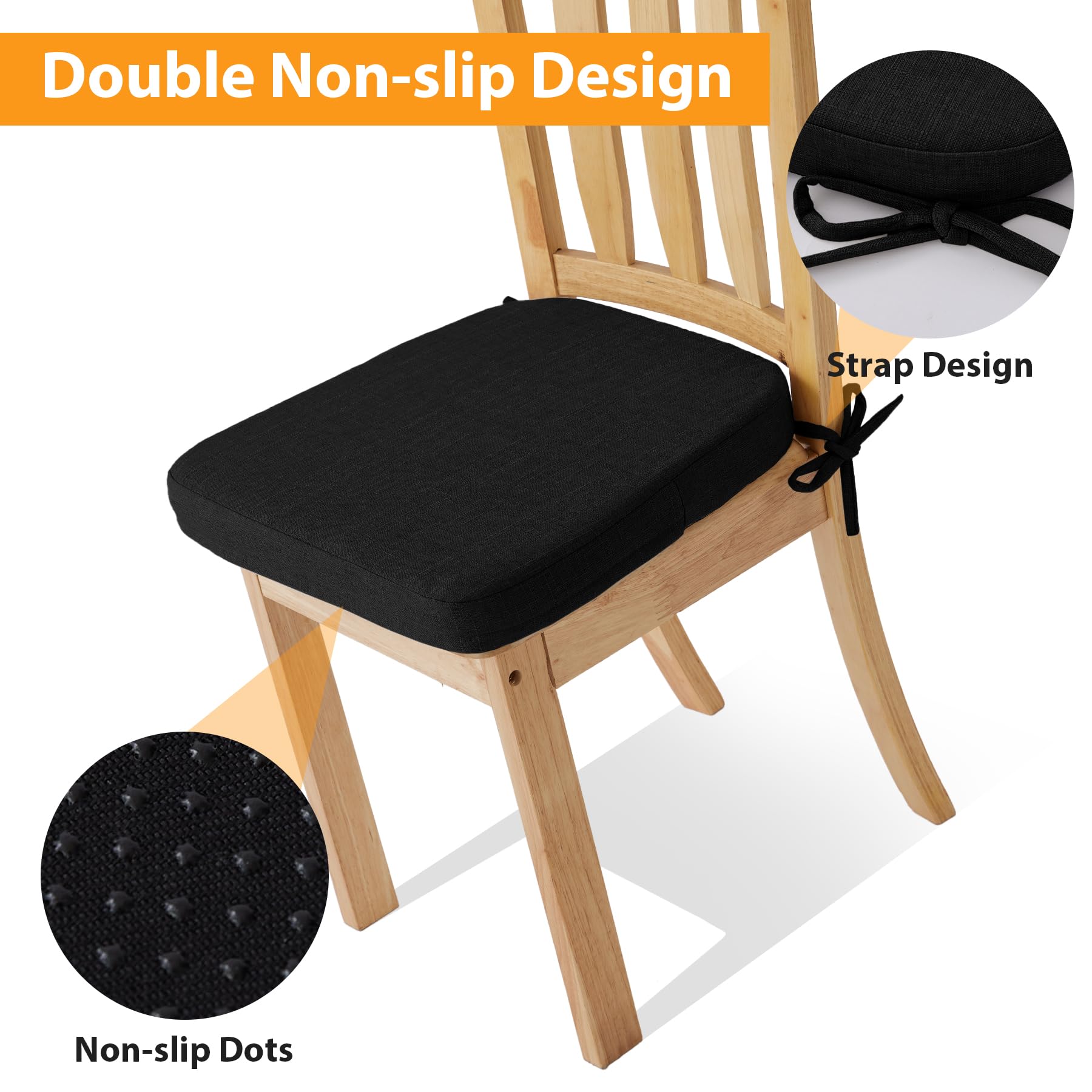 Almohadillas Ruqmuis, lazos ajustables para fijar en sillas.