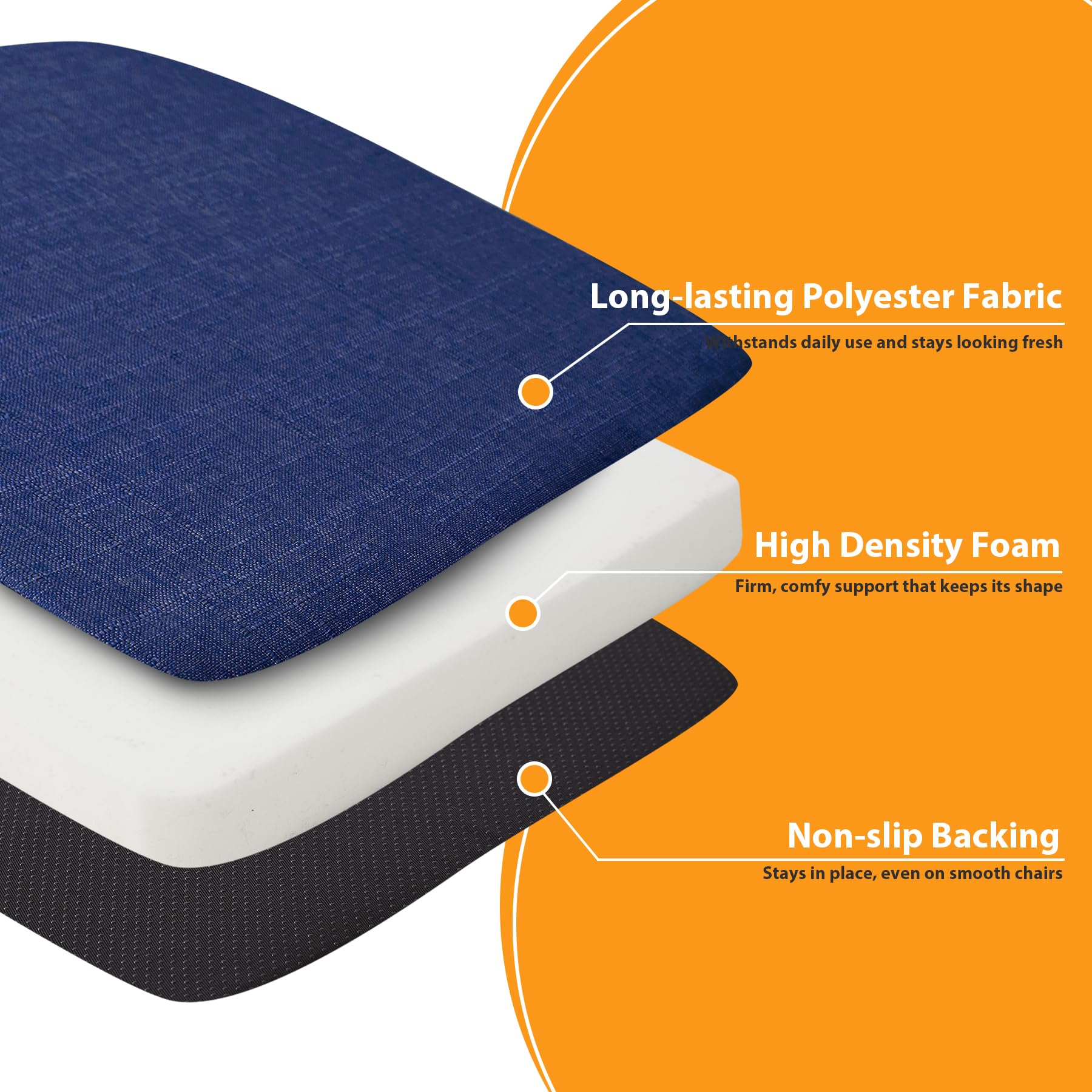 Funda extraíble y lavable Ruqmuis, cojín azul para silla, fácil limpieza