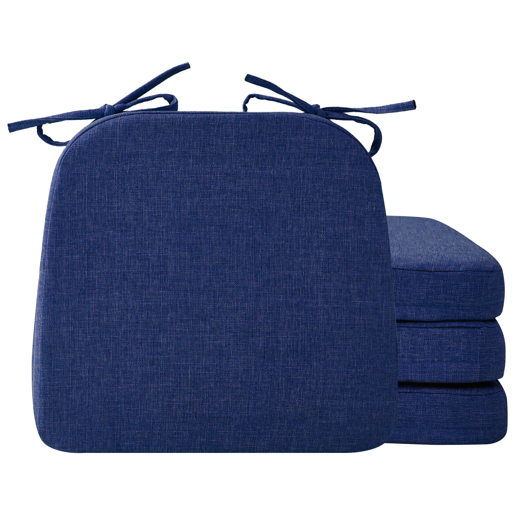 Cojín Ruqmuis para silla comedor en forma D, 2 pulgadas, azul, confort y soporte