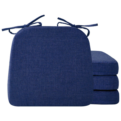Cojín Ruqmuis para silla comedor en forma D, 2 pulgadas, azul, confort y soporte