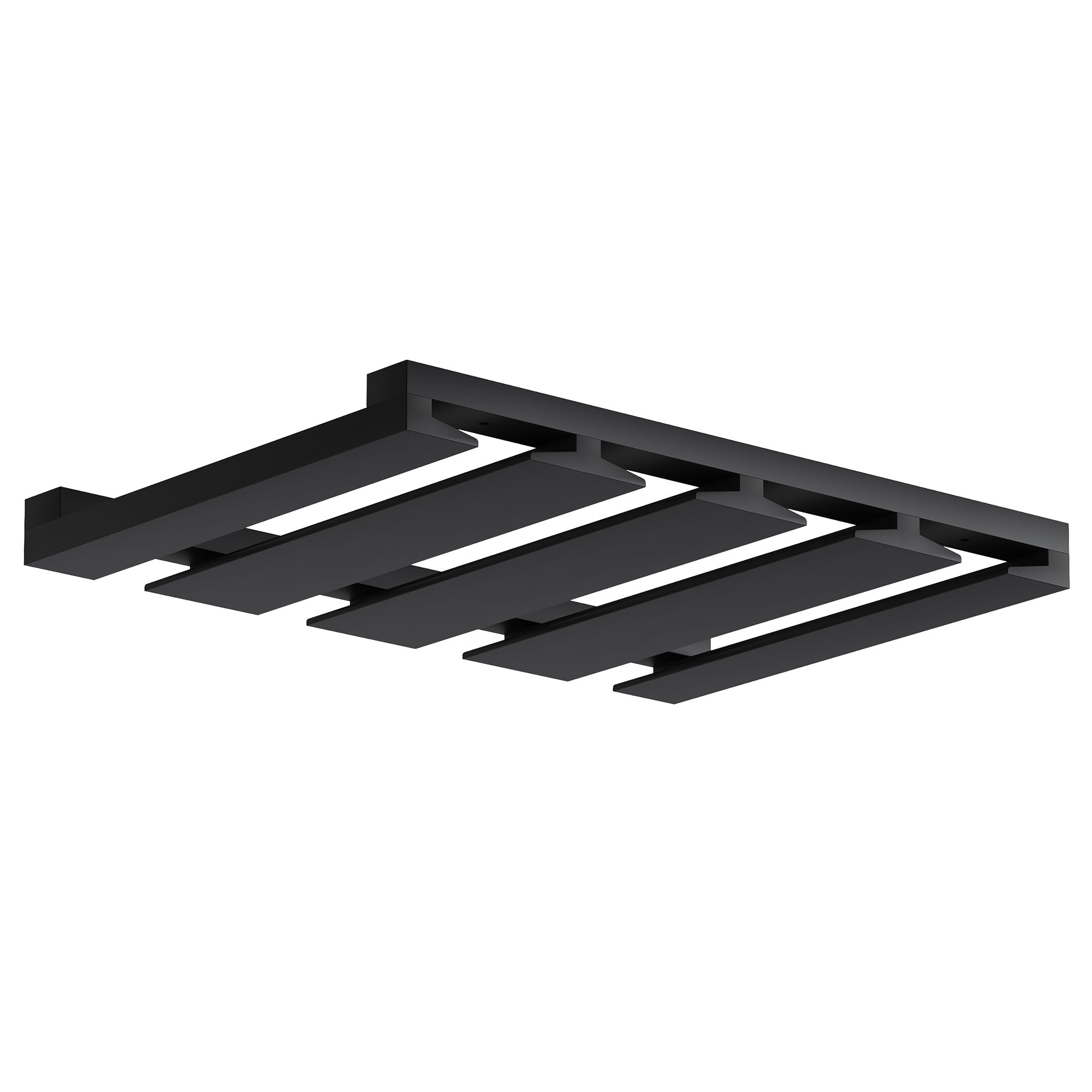 Rustic State Eze: rack de 4 secciones para copas, organización efectiva de vinos.