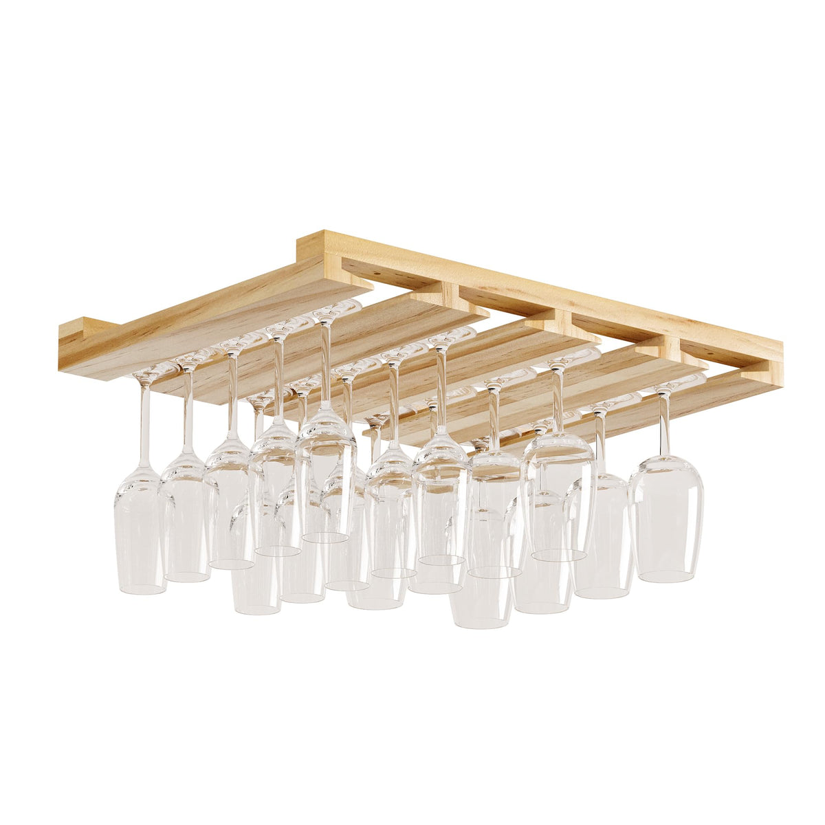 Rack copas Rustic State Eze bajo mueble, ahorro de espacio y protección para copas.