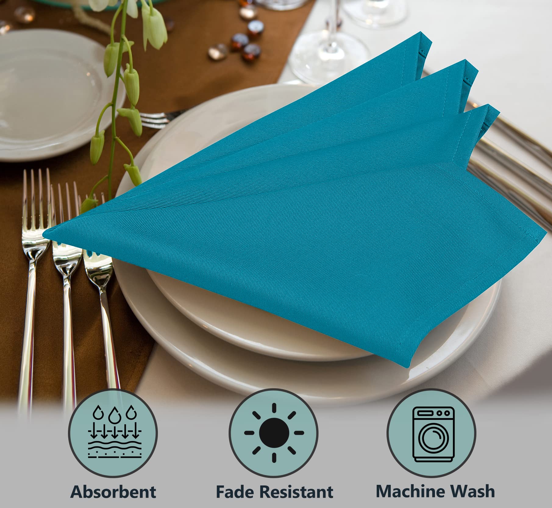 Ruvanti conjunto de 6 servilletas, ideal para banquetes y catering.