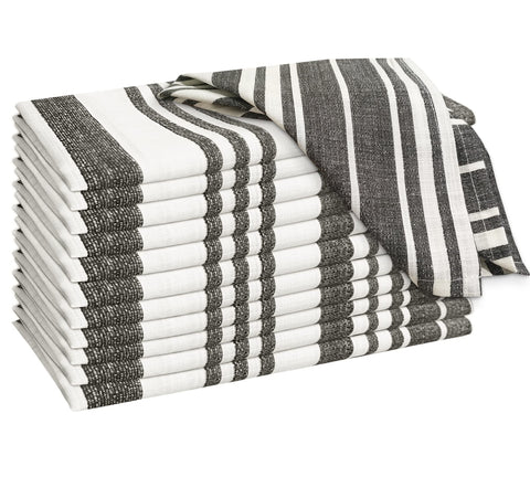 RUVANTI, servilletas gris con rayas, 20x20, ideales para cenas con estilo