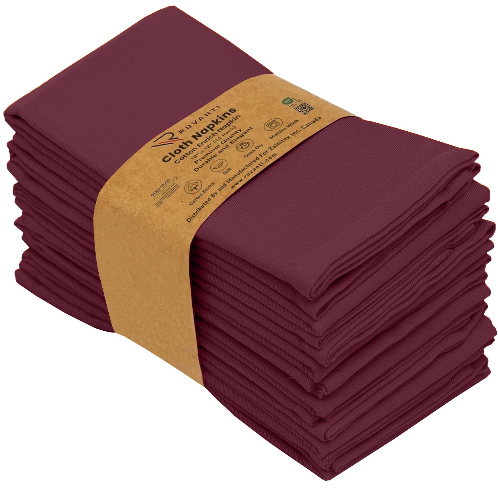 Certificación OEKO-TEX en servilletas Ruvanti para mayor seguridad ambiental.