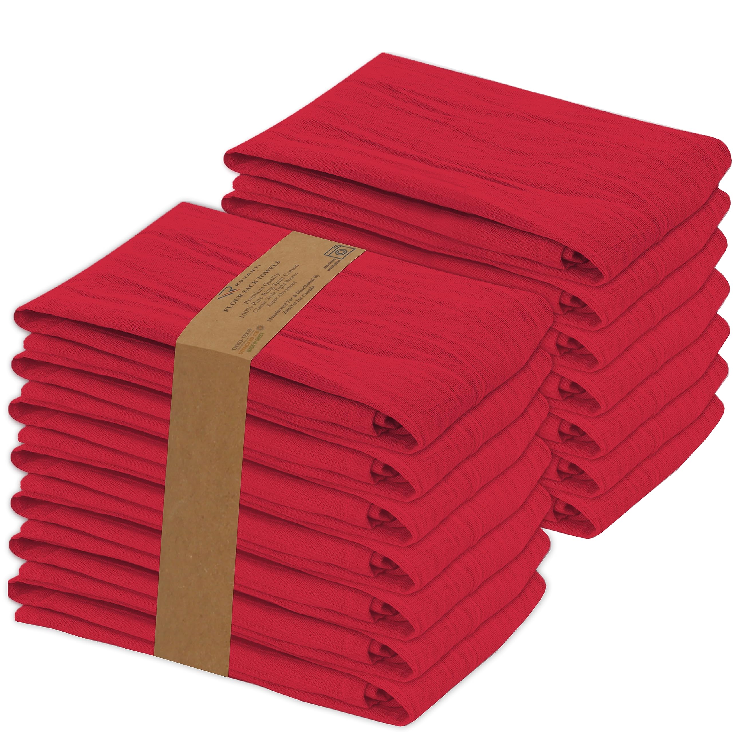 RUVANTI toallas saco harina 28x28, paquete 12, absorbentes para platos.