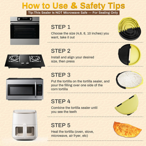 RWIXR Crimpador para usos múltiples en tortillas y wraps.