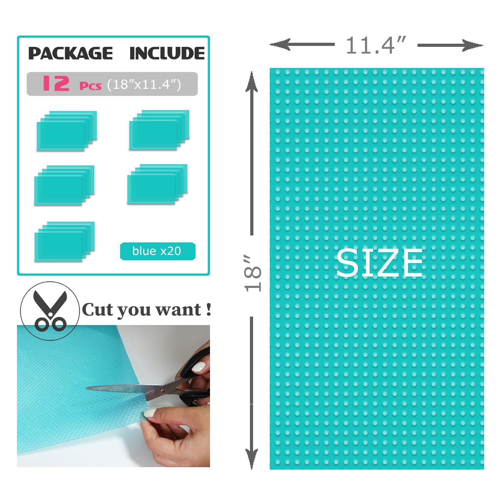 Rwotlls funda-estante-vidrio-azul: superficie estable y fácil de limpiar.