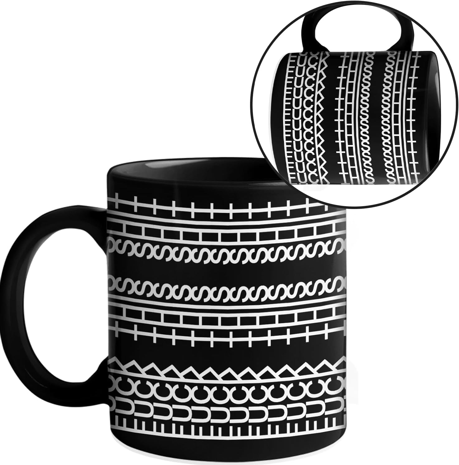  RWSEFK taza divertida para oficina con mensaje oculto en negro