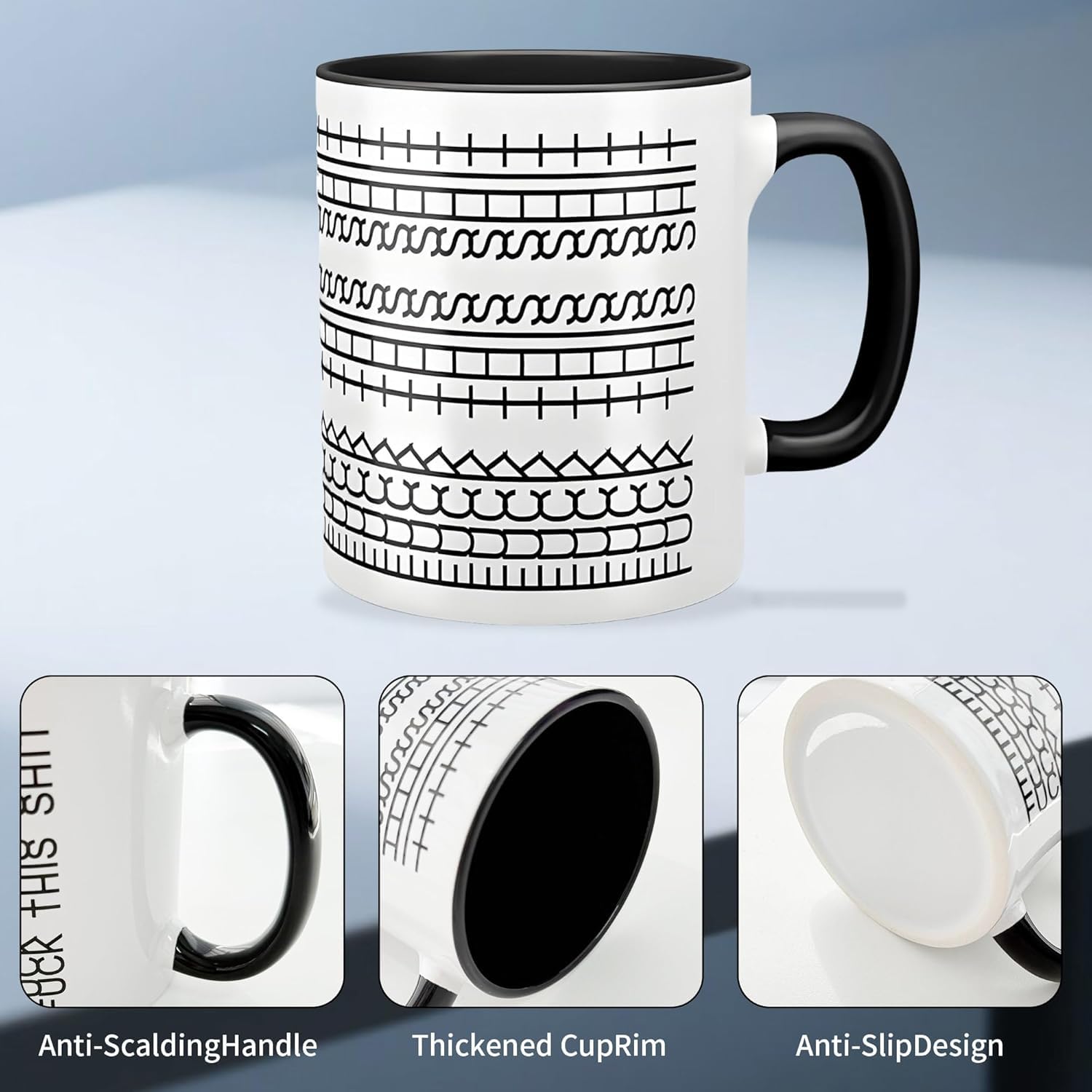  RWSEFK regalo para colegas: taza con mensaje oculto en negro