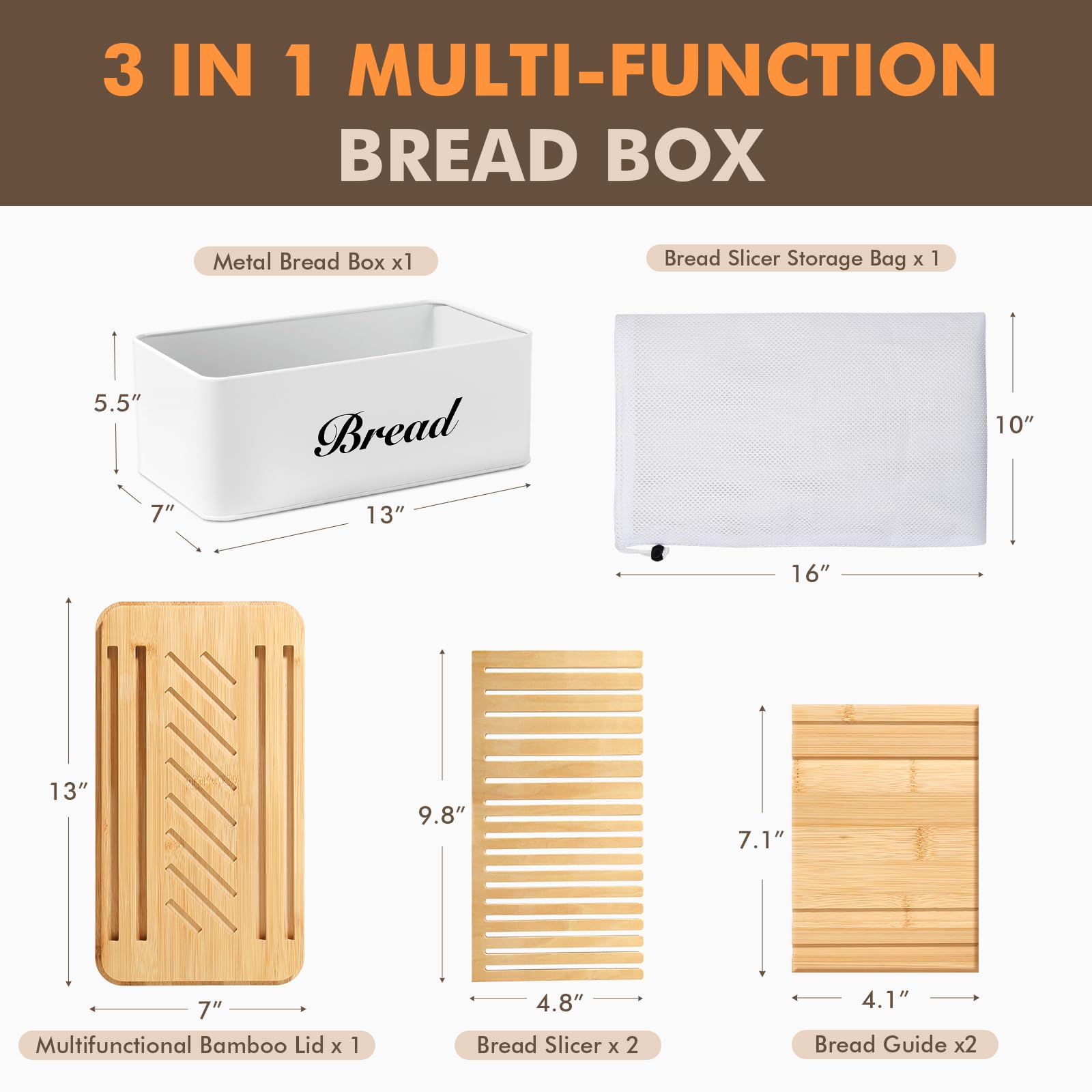 RYTOXILO tapa bambu 3 en 1: almacenamiento, bandeja y cortador