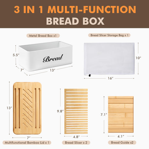 RYTOXILO tapa bambu 3 en 1: almacenamiento, bandeja y cortador