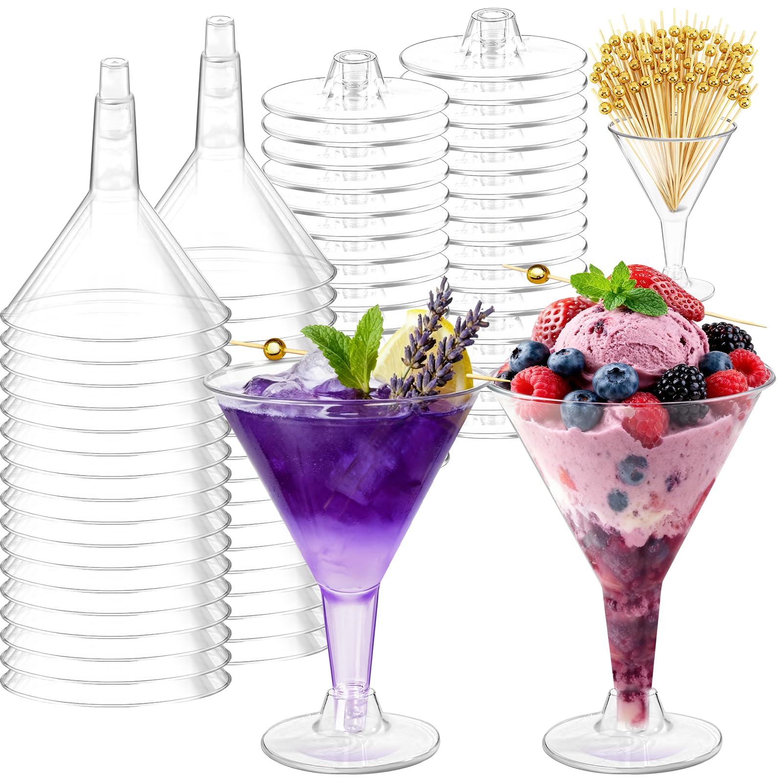 Vaso martini plástico RYTOXILO 7 oz, transparente, ideal para cócteles en fiestas.