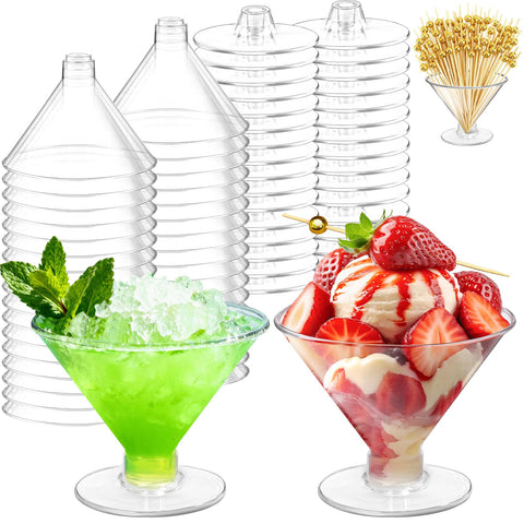 Vaso martini de plástico Rytoxilo, 5 oz transparente, ideal para bebidas en fiestas.