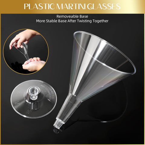 Vaso martini plástico transparente de 7 oz RYTOXILO para bebidas claras.