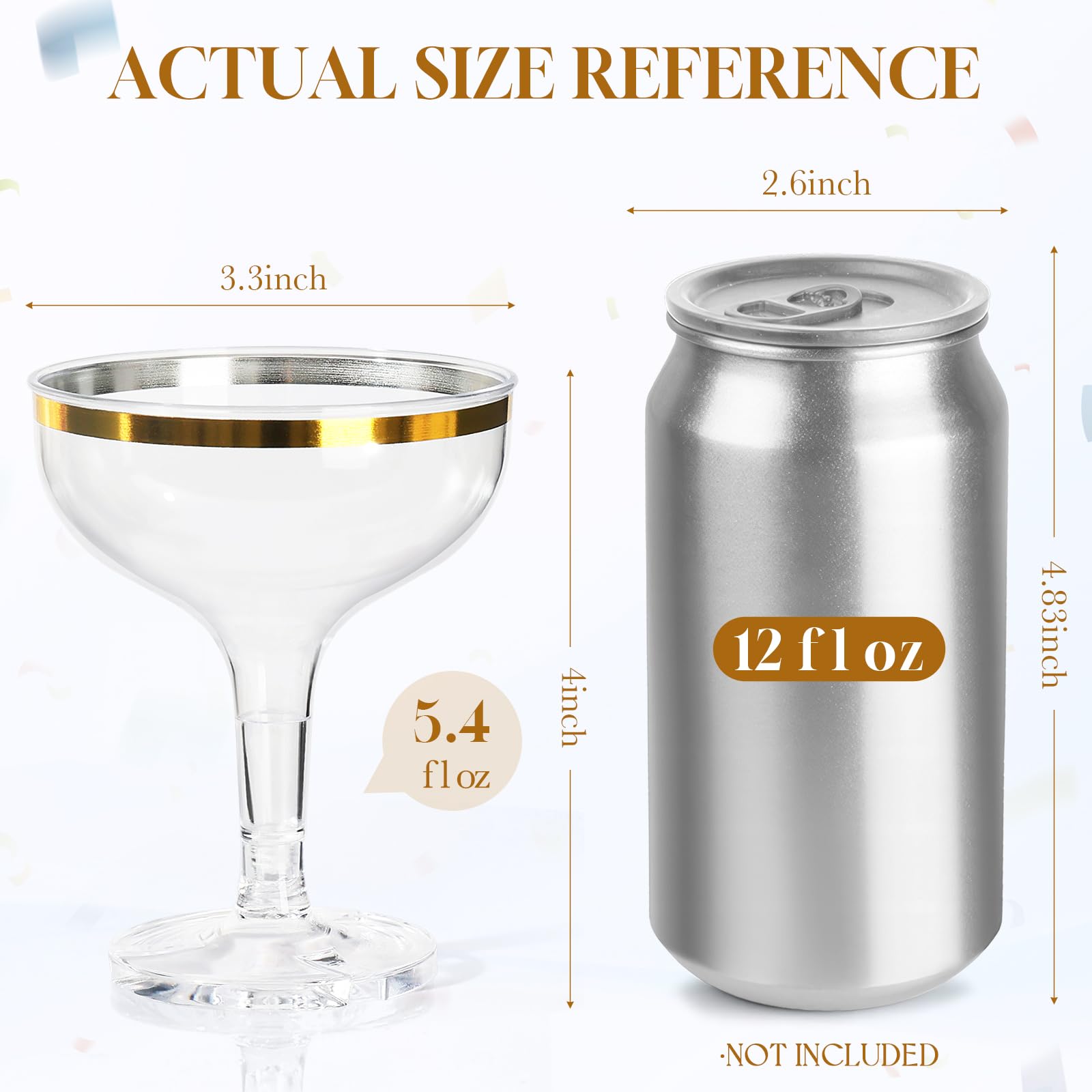 Vasos plásticos transparentes de 5.4 onzas para cócteles y fiestas.