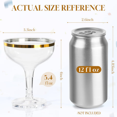 Vasos plásticos transparentes de 5.4 onzas para cócteles y fiestas.