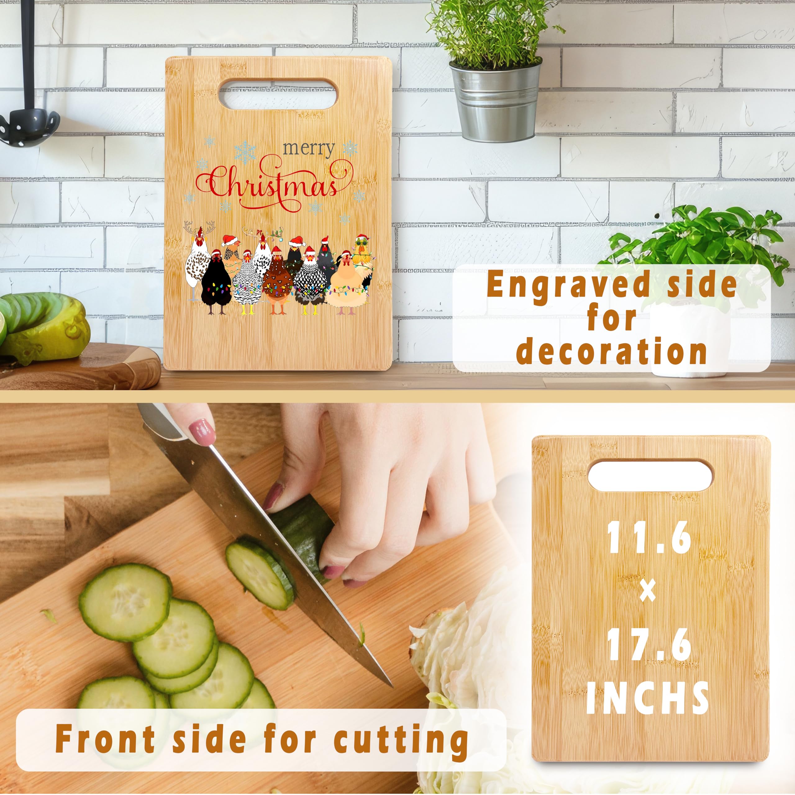 RYYCDOI tabla corte doble cara, mango práctico para preparación y servicio.