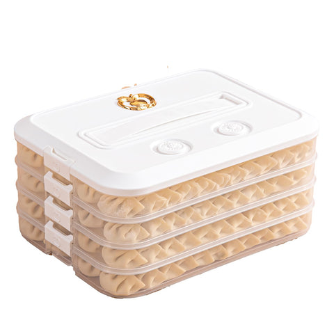 Rzmyencg Contenedor de alimentos 4 capas con tapas para organización rápida