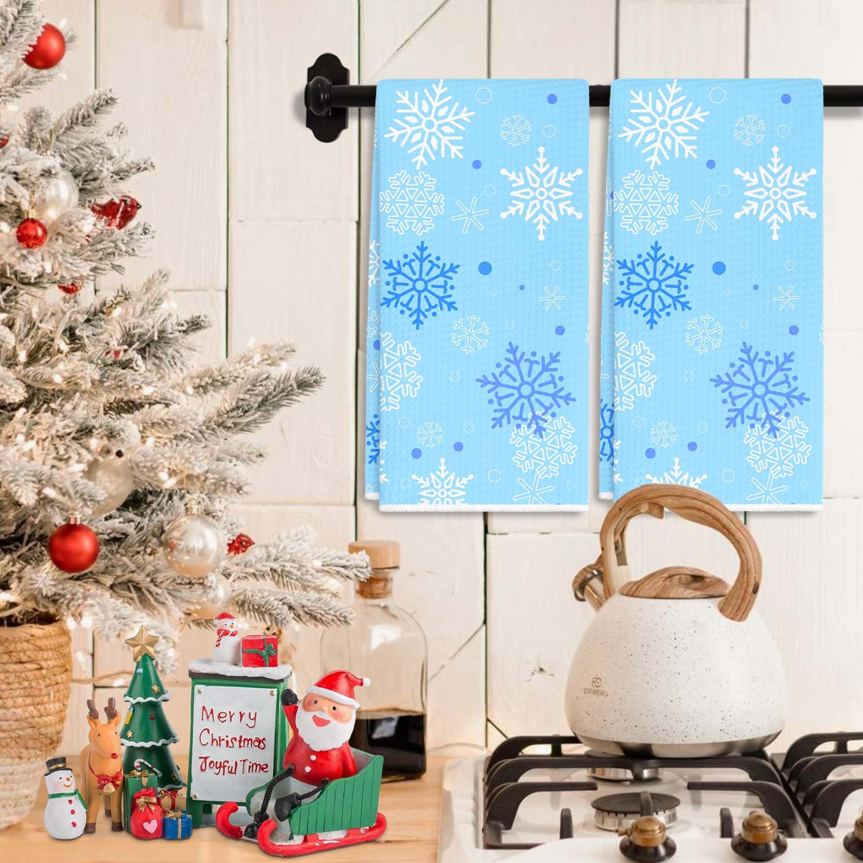 Toallas RZQIJ para decoración del hogar, estilo festivo azul