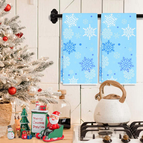 Toallas RZQIJ para decoración del hogar, estilo festivo azul