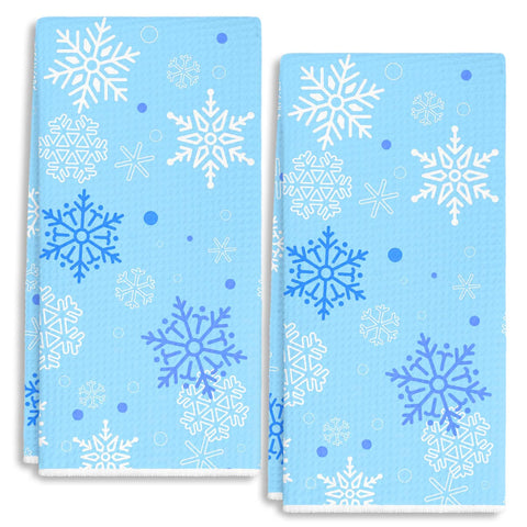 Toallas RZQIJ Invierno Copos de Nieve, azules, absorbentes para cocina y derrames diarios